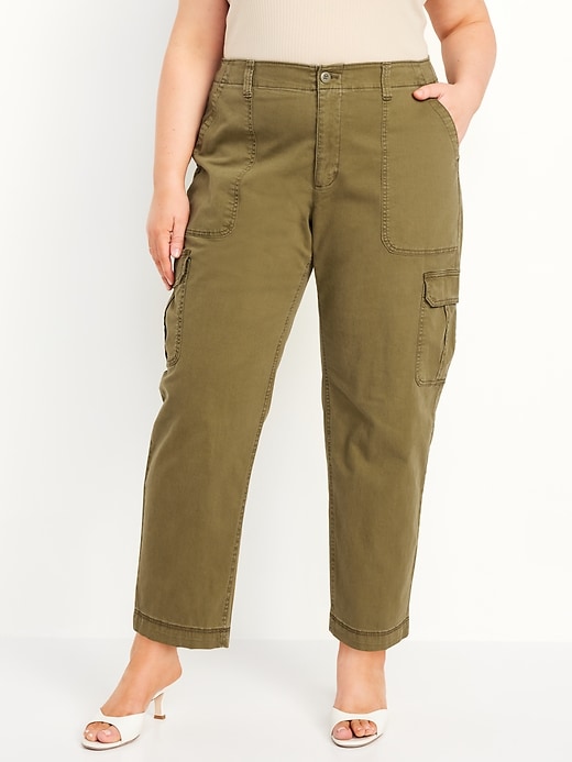 L'image numéro 7 présente Pantalon cargo chino authentique à taille haute