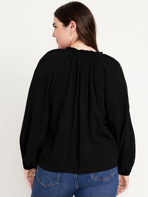 Image number 6 showing, Ruffled Split-Neck Top