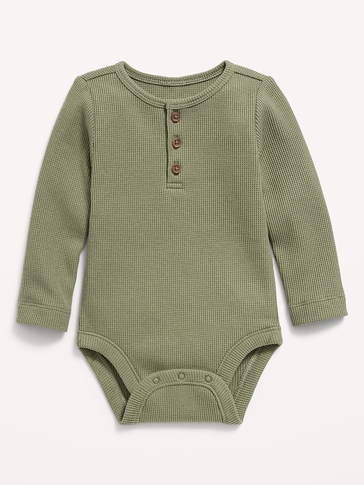 Voir une image plus grande du produit 1 de 2. Cache-couche henley en tricot isotherme à manches longues pour bébé