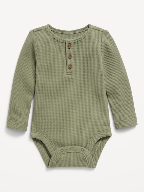 Cache-couche henley en tricot isotherme à manches longues pour bébé