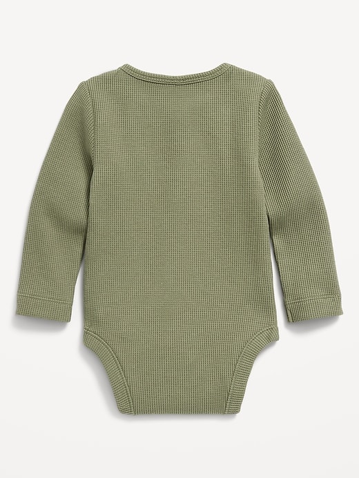 Voir une image plus grande du produit 2 de 2. Cache-couche henley en tricot isotherme à manches longues pour bébé