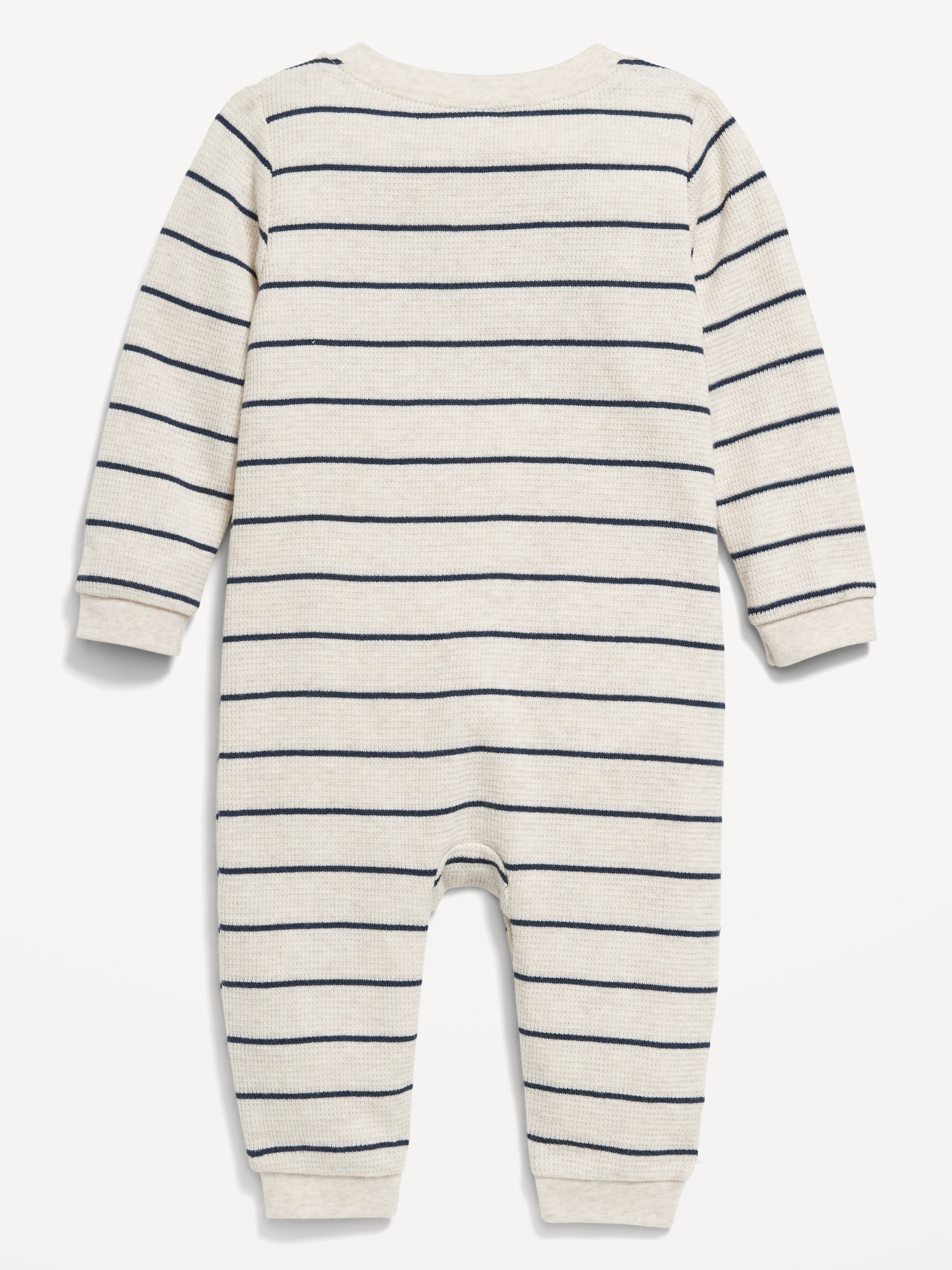 Long-Sleeve Thermal-Knit Henley One-Piece for Baby