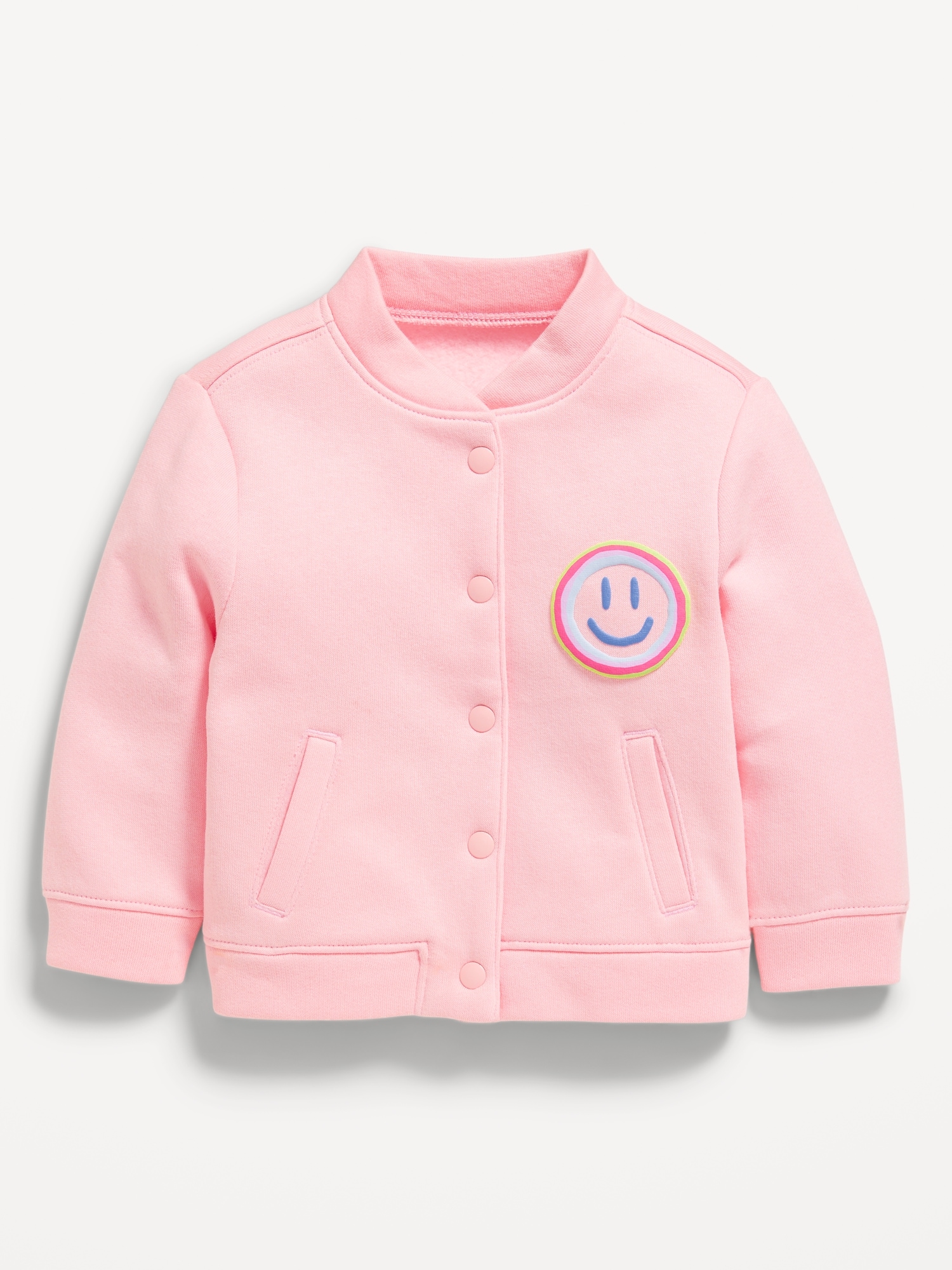 Button-Front Graphic Bomber Jacket for Baby