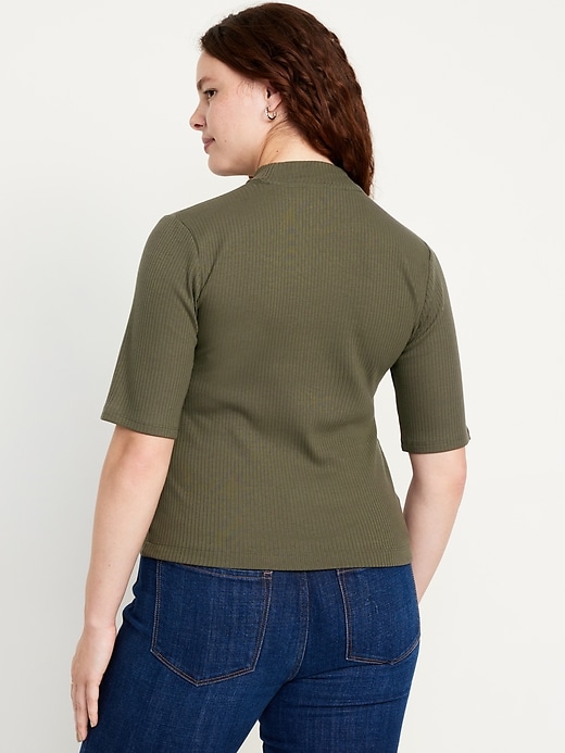 Image number 6 showing, Ribbed Mock-Neck Top