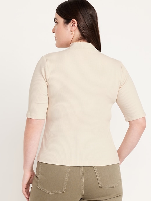 Image number 6 showing, Ribbed Mock-Neck Top