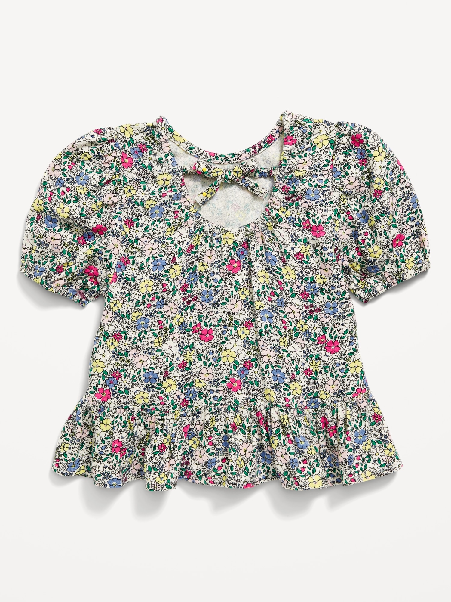 Short-Sleeve Ruffle-Hem Top for Toddler Girls