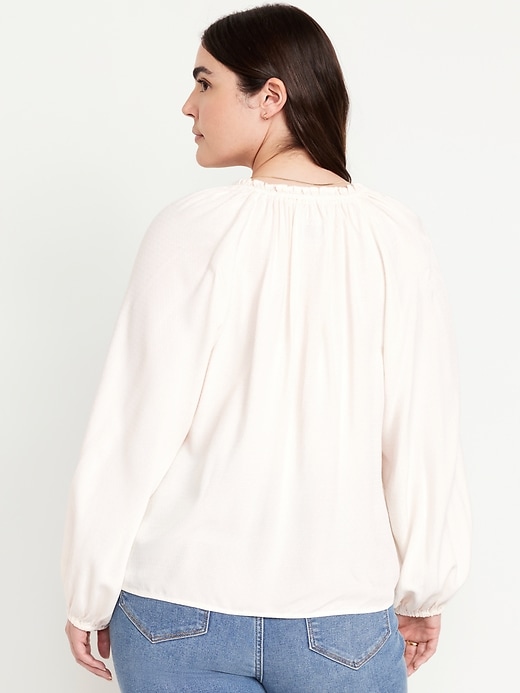 Image number 6 showing, Ruffled Split-Neck Top