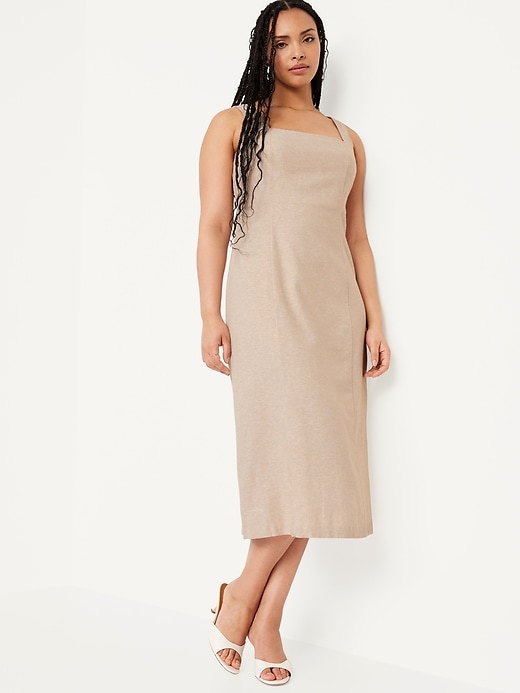 Image number 4 showing, Sleeveless Linen-Blend Midi Dress