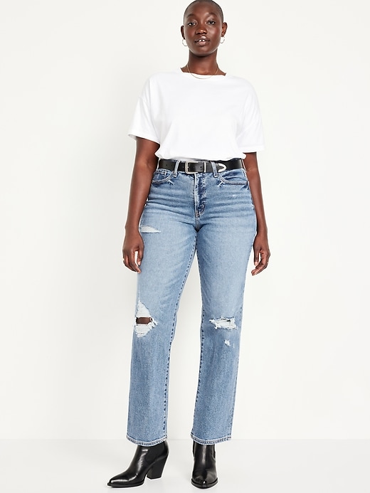 L'image numéro 5 présente Jean OG ample déchiré à taille haute