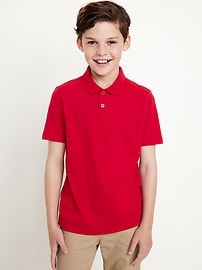 Image number 1 showing, School Uniform Jersey Polo Shirt for Boys