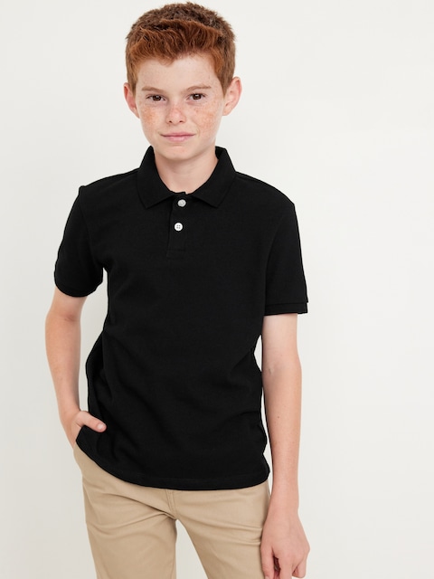 Polo d'uniforme en piqué Built-In Flex pour garçon