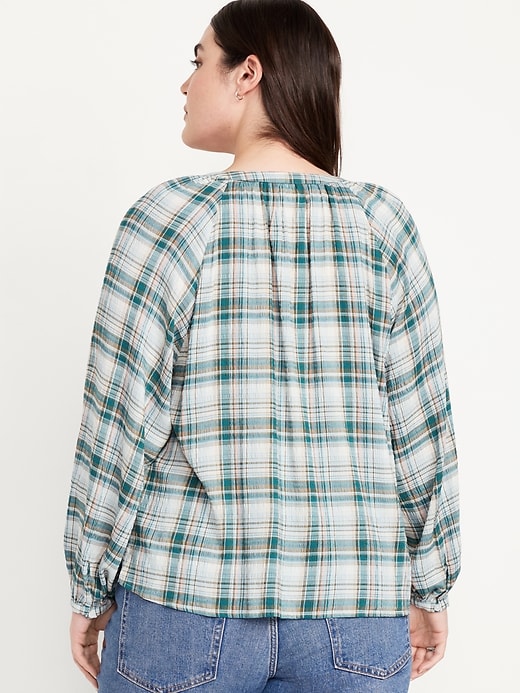 Image number 6 showing, Loose Split-Neck Button-Down Top