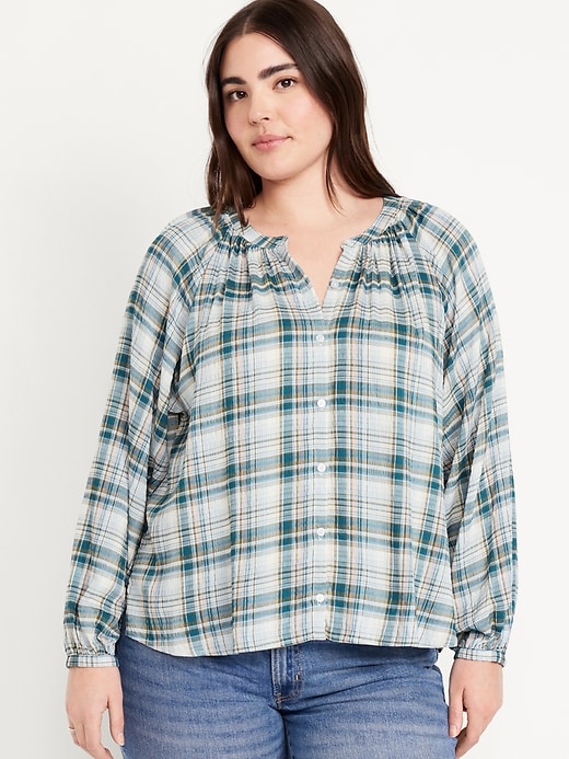 Image number 5 showing, Loose Split-Neck Button-Down Top