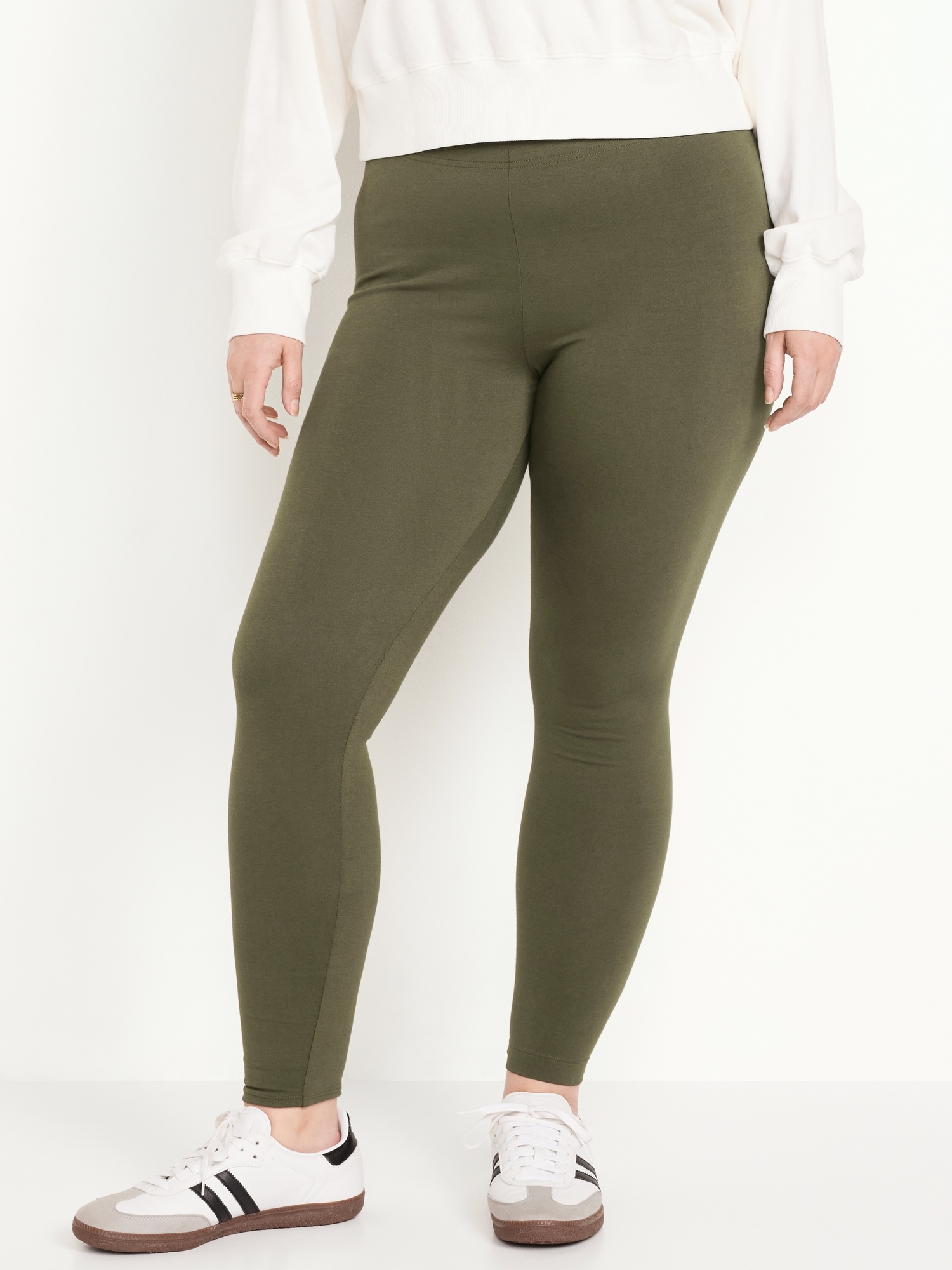 High-Waisted Jersey Ankle Leggings