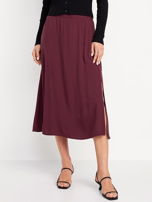 Image number 1 showing, Smocked-Waist Midi Skirt