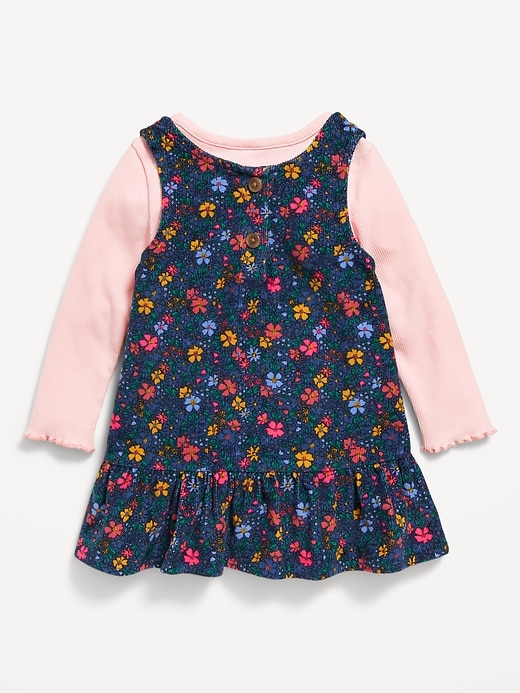 View large product image 2 of 4. Ribbed Top and Heart Pocket Corduroy Dress Set for Baby