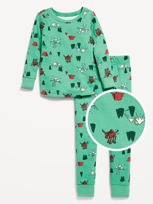 View large product image 1 of 2. Unisex Printed Snug-Fit Pajama Set for Toddler &amp; Baby