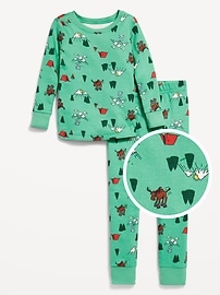 Image number 1 showing, Unisex Printed Snug-Fit Pajama Set for Toddler & Baby