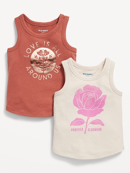 View large product image 1 of 1. Graphic Tank Top 2-Pack for Toddler Girls