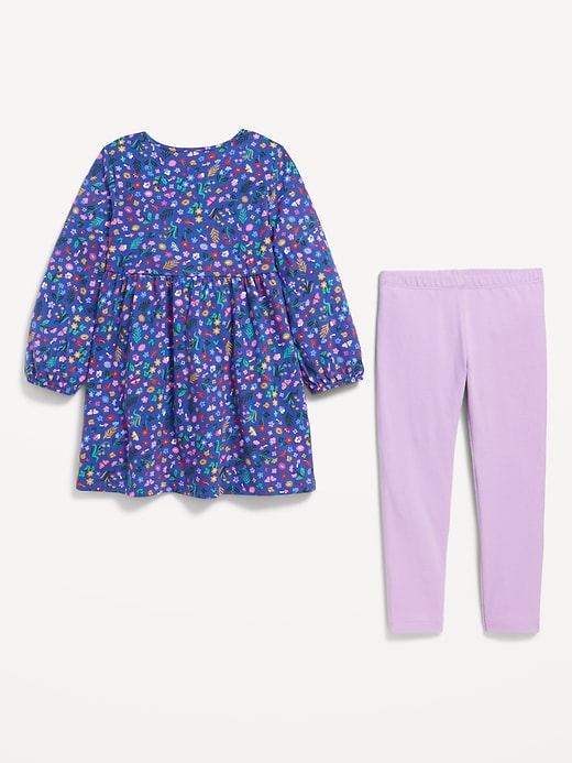 Image number 3 showing, Long-Sleeve Dress & Leggings 2-Pack for Toddler Girls