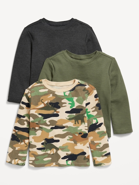 T-shirt en tricot isotherme à manches longues pour tout-petit garçon (paquet de 3)