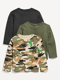 Image number 1 showing, Long-Sleeve Thermal-Knit T-Shirt 3-Pack for Toddler Boys