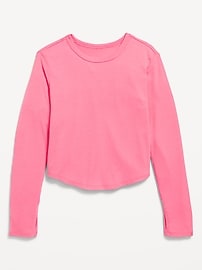 View large product image 3 of 5. UltraLite Long-Sleeve Rib-Knit T-Shirt for Girls