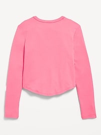 View large product image 4 of 5. UltraLite Long-Sleeve Rib-Knit T-Shirt for Girls