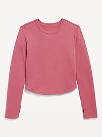 Voir une image plus grande du produit 3 de 5. T-shirt UltraLite à manches longues en tricot côtelé pour Fille