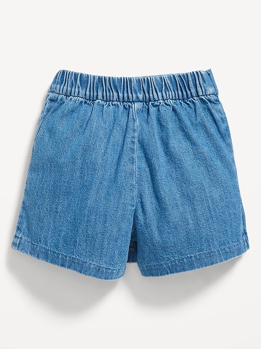 View large product image 2 of 3. High-Waisted Pleated Jean Skort for Toddler Girls