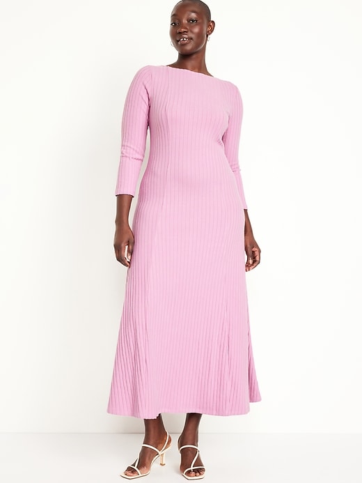 Image number 4 showing, Fit &amp; Flare Ribbed Maxi Dress