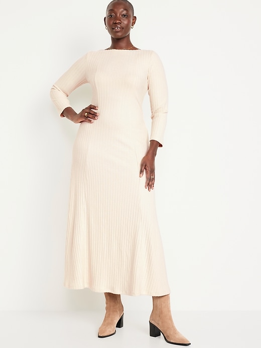 Image number 4 showing, Fit & Flare Ribbed Maxi Dress