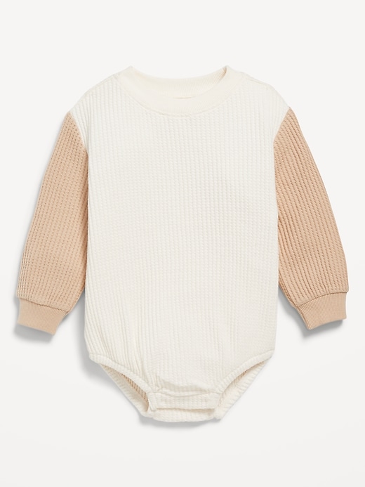 Voir une image plus grande du produit 1 de 1. Barboteuse à manches longues en tricot isotherme pour bébé