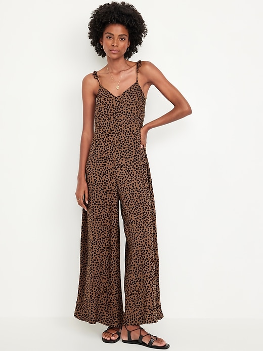 Image number 1 showing, Sleeveless Wide-Leg Jumpsuit