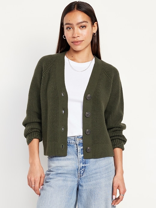 Image number 1 showing, Shaker-Stitch Cardigan Sweater