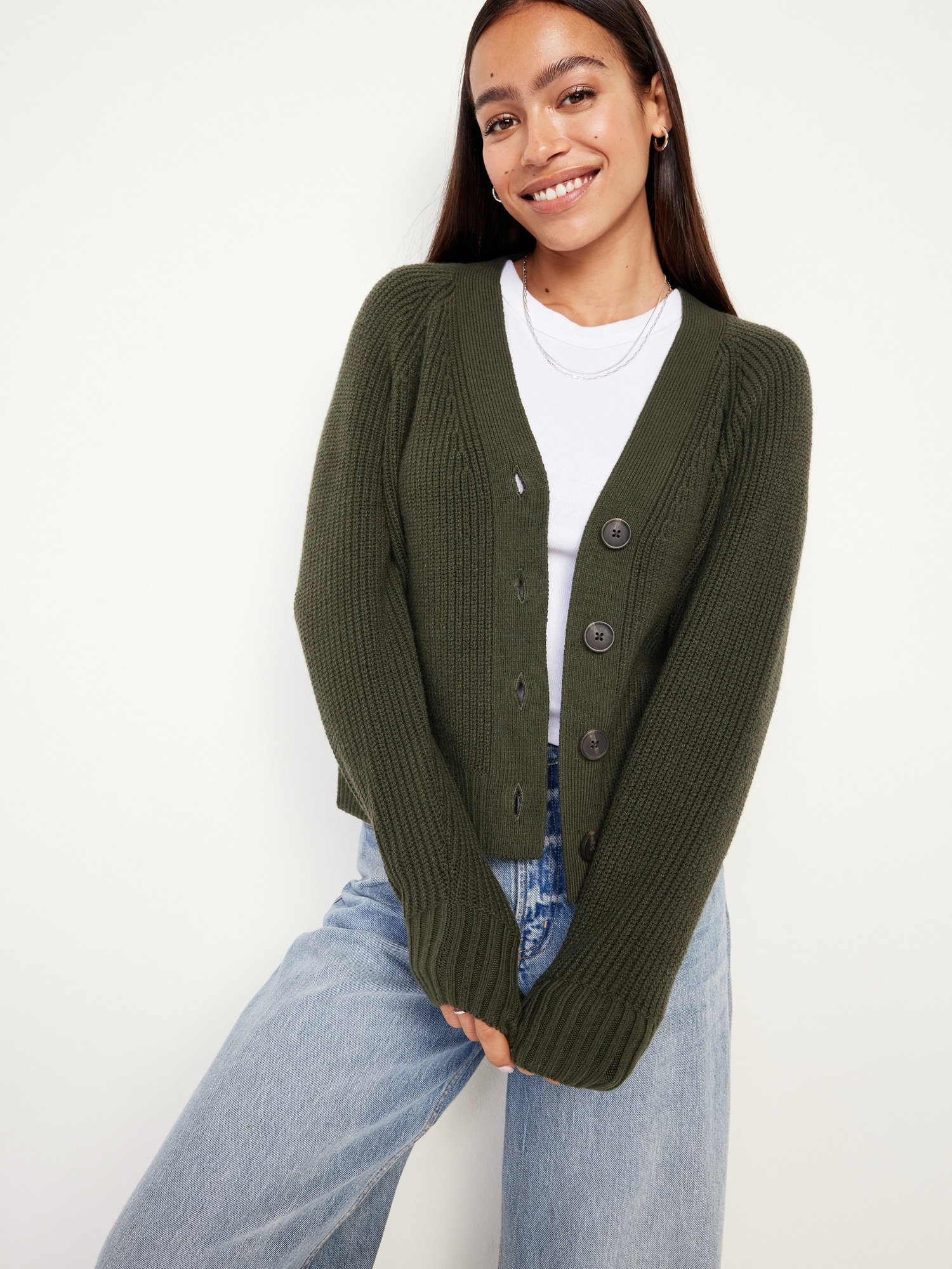 Shaker-Stitch Cardigan