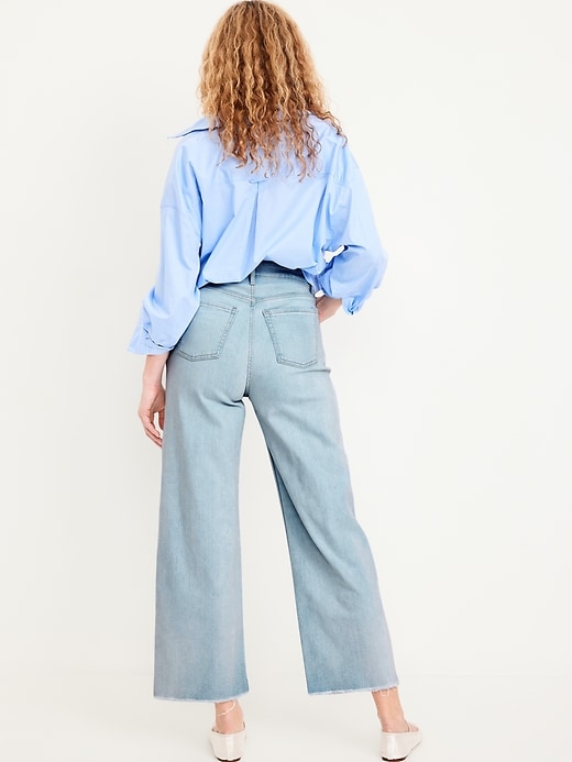 Image number 4 showing, Extra High-Waisted Sky-Hi Wide-Leg Crop Jeans