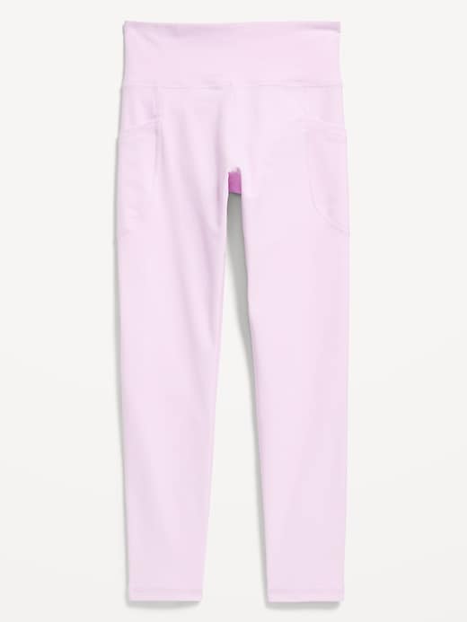 Image number 5 showing, High-Waisted PowerSoft 7/8-Length Side-Pocket Leggings for Girls