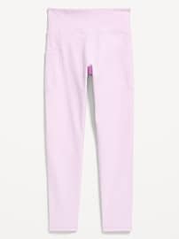 View large product image 4 of 5. High-Waisted PowerSoft Side-Pocket Leggings for Girls