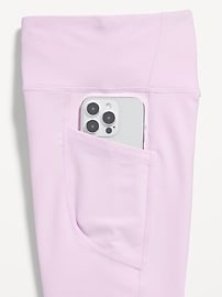 View large product image 5 of 5. High-Waisted PowerSoft Side-Pocket Leggings for Girls