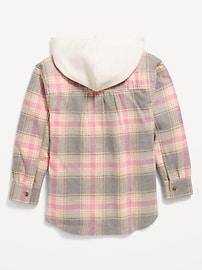 View large product image 3 of 3. Long-Sleeve Hooded Flannel Shirt for Girls