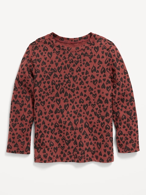 T-shirt à motif à manches longues pour toute-petite fille
