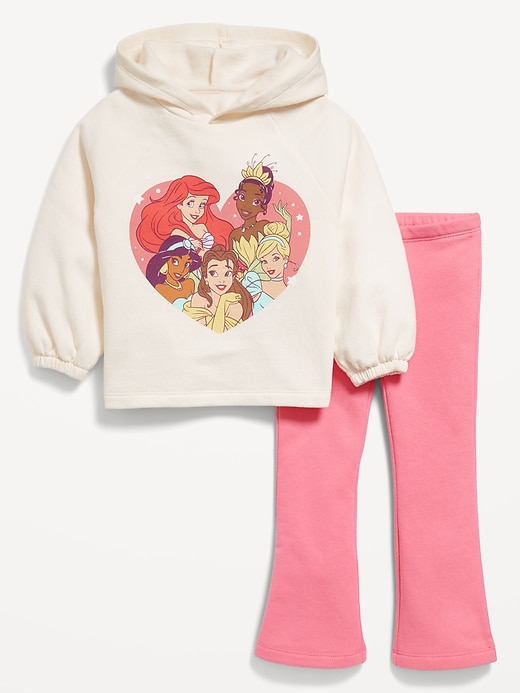 Voir une image plus grande du produit 1 de 2. Ensemble de chandail à capuchon en molleton à logo Disney&#169 et legging évasé pour toute-petite fille