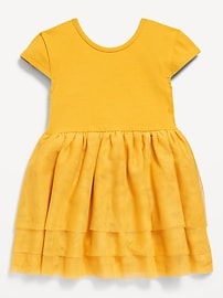 Image number 1 showing, Short-Sleeve Fit and Flare Graphic Tutu Dress for Toddler Girls