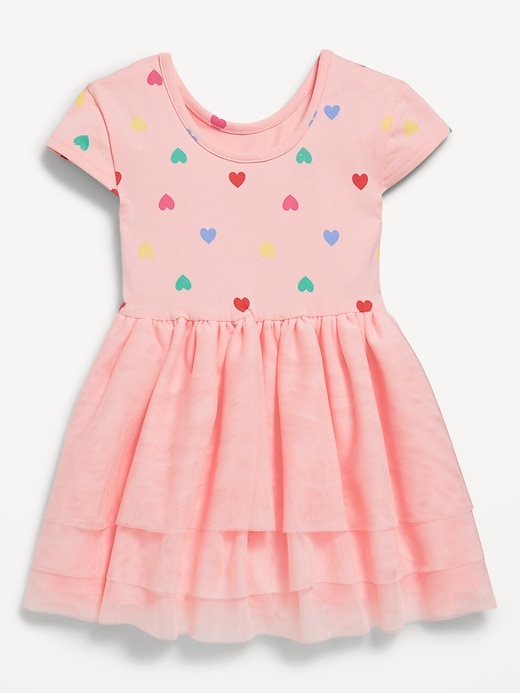 View large product image 2 of 2. Short-Sleeve Fit and Flare Graphic Tutu Dress for Toddler Girls