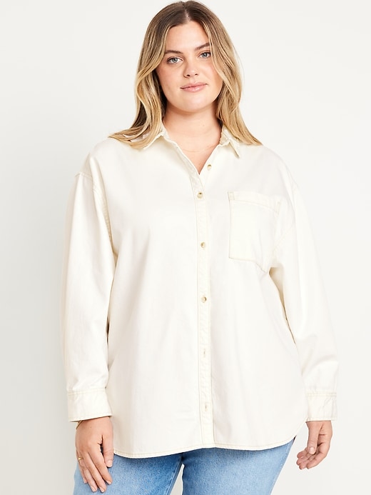 Image number 7 showing, Boyfriend Button-Down Jean Tunic