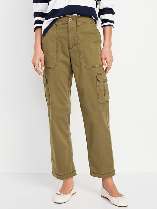 L'image numéro 1 présente Pantalon cargo chino authentique à taille haute