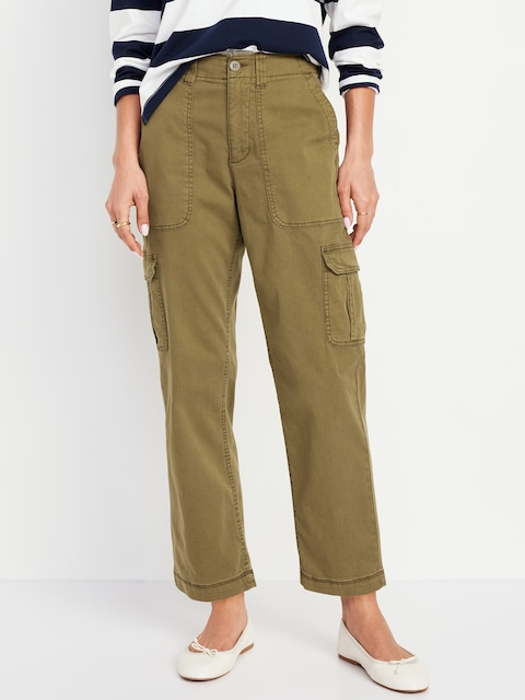 Pantalon cargo chino authentique à taille haute