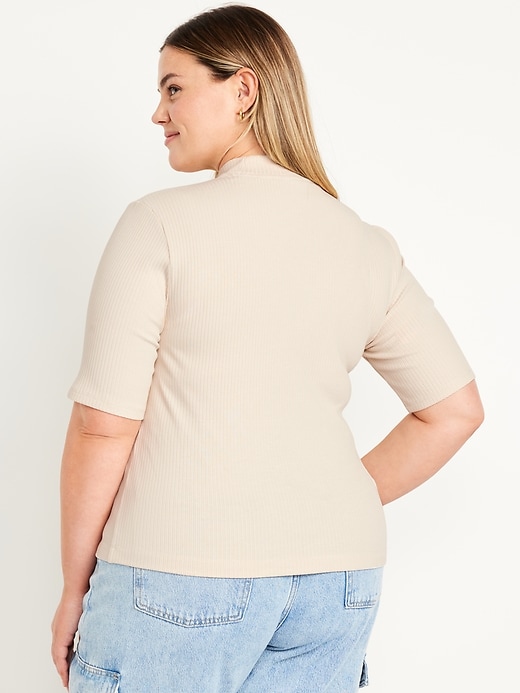 Image number 8 showing, Ribbed Mock-Neck Top