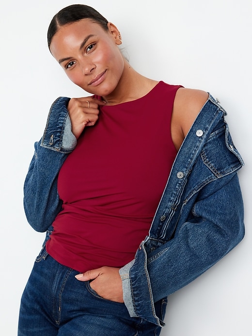 Image number 3 showing, Sleeveless Double-Layer Top